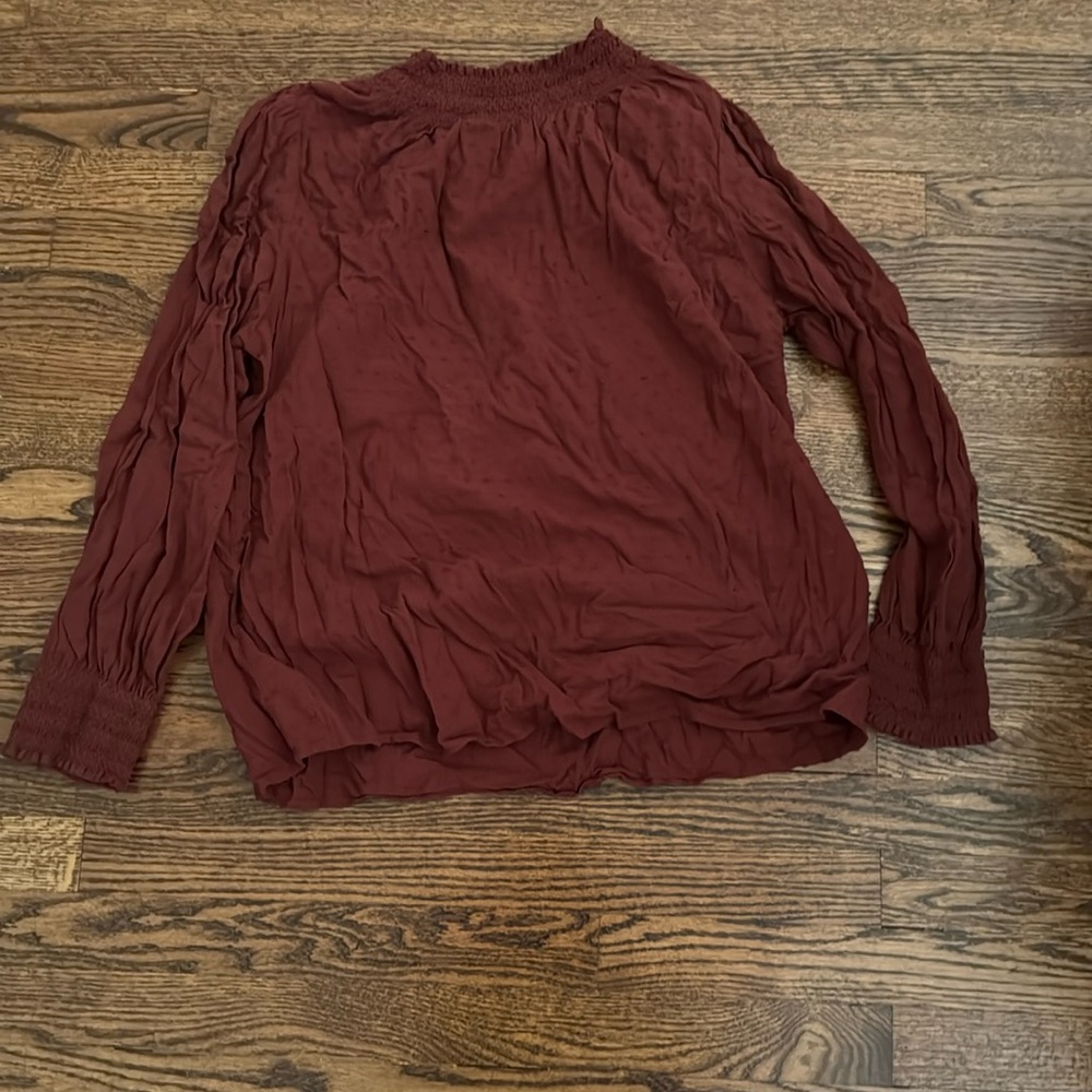 Madewell Mock Neck Clip Dot Shirt